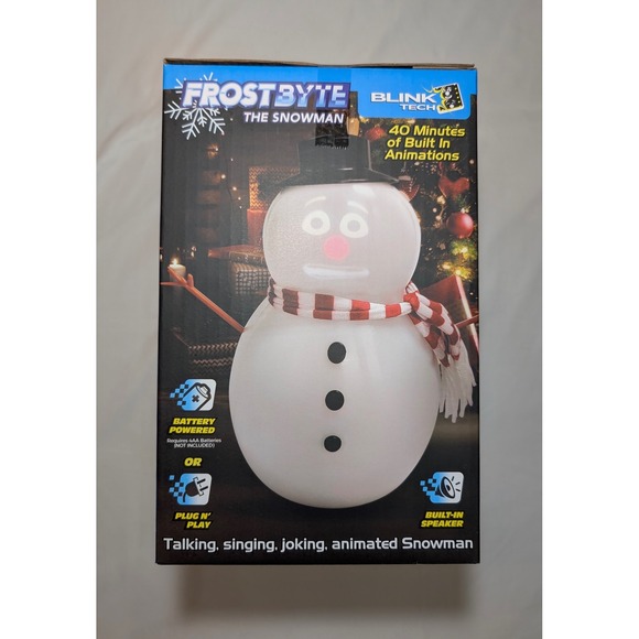 Blink Tech Frostbyte The Snowman Animated Talking Singing Christmas Decor 3D NEW - Picture 1 of 6